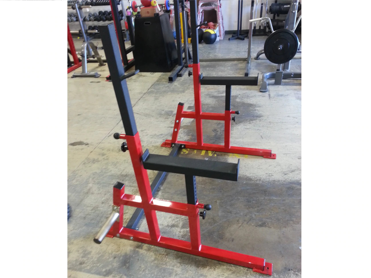 Connected Squat Stands with Built-in Spotter Arms